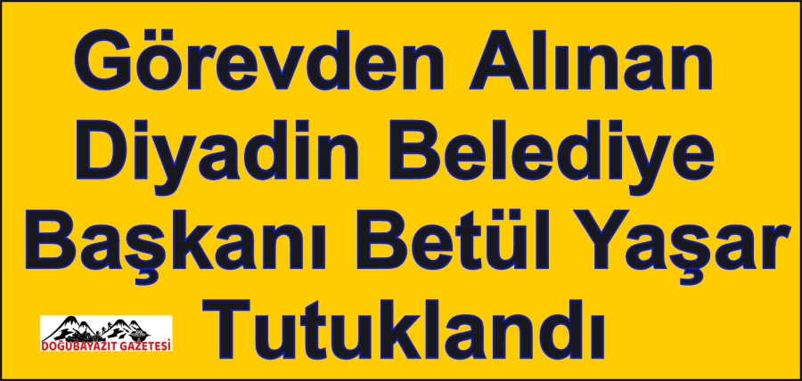 Görevden alınan Diyadin Belediye Başkanı Betül Yaşar tutuklandı 