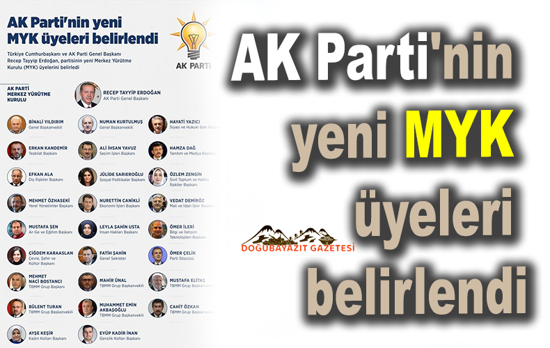 Cumhurbaşkanı ve AK Parti Genel Başkanı Erdoğan, partisinin yeni MYK üyelerini belirledi. 