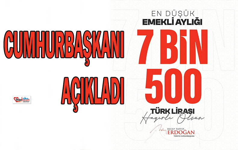 Erdoğan: En düşük emekli maaşı 7 bin 500 TL…