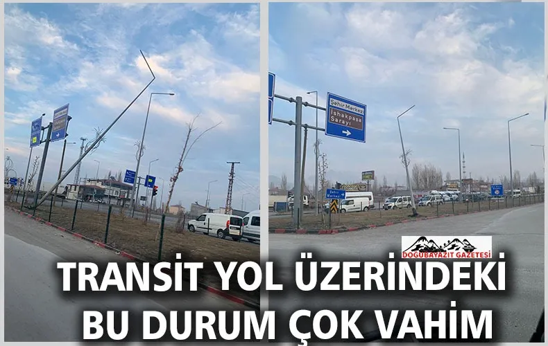 DOĞUBAYAZIT’TA ELEKTRİK DİREĞİ TEHLİKE SAÇIYOR 