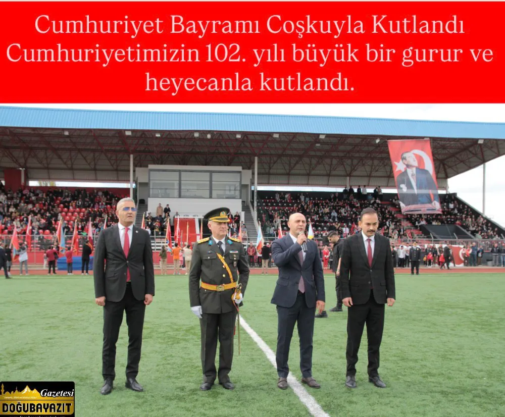 Cumhuriyet Bayramı Doğubayazıt’ta Coşkuyla Kutlandı Cumhuriyetimizin 102. yılı büyük bir gurur ve heyecanla kutlandı.