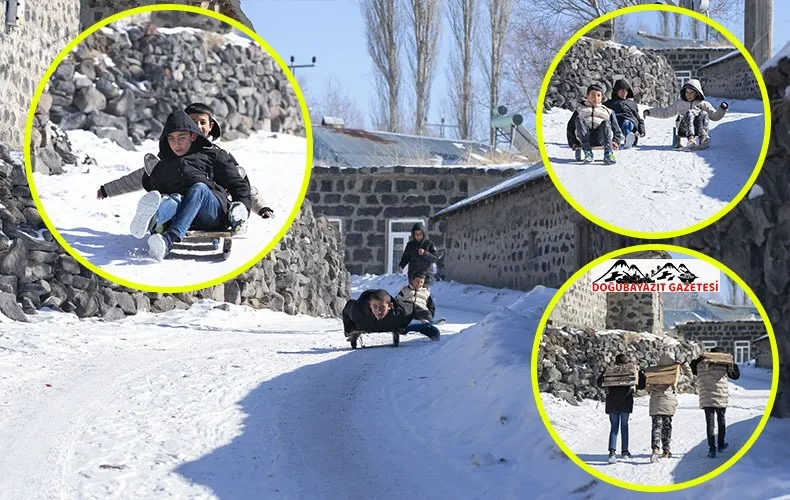 ÇOCUKLAR, YAPTIKLARI TAHTA KIZAKLARLA KAYMANIN KEYFİNİ ÇIKARDI