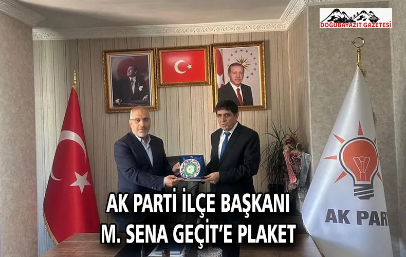 AK PARTİ İLÇE BAŞKANI M. SENA GEÇİT’E PLAKET