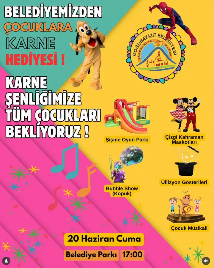 Doğubayazıt Belediyesinden Öğrencilere karne hediyesi