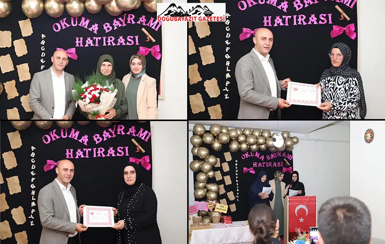 DOĞUBAYAZIT’TA OKUMA BAYRAMI COŞKUSU: KURSİYERLERE BELGELERİ TAKDİM EDİLDİ