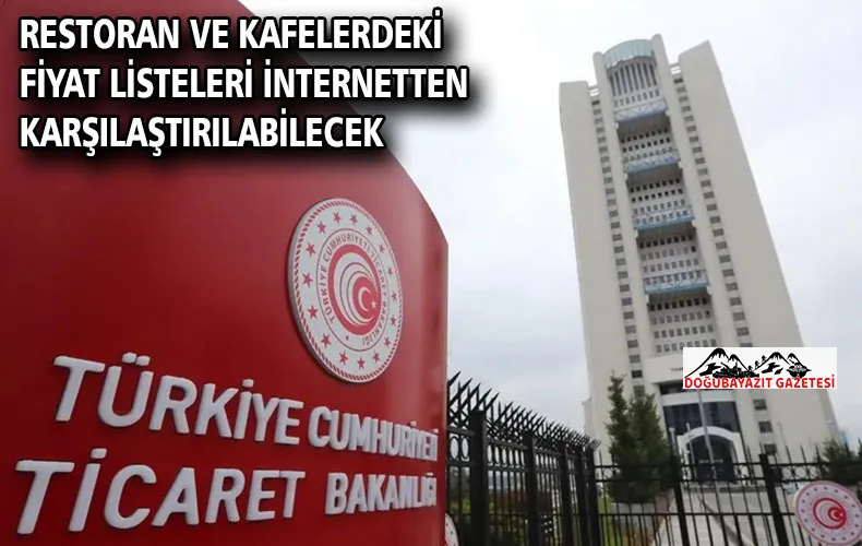 Restoran ve kafelerdeki fiyat listeleri internetten karşılaştırılabilecek