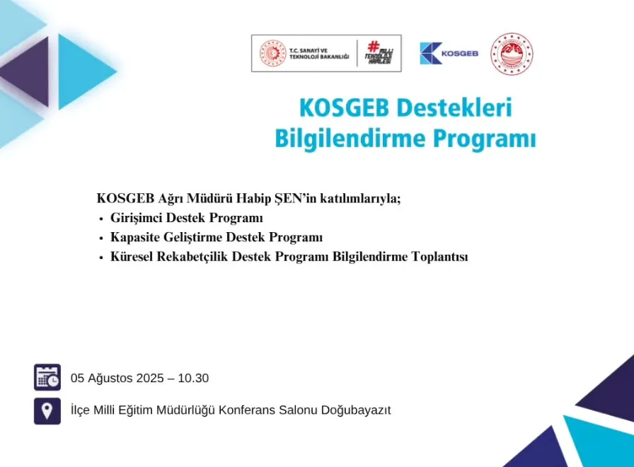 KOSGEB Destekleri Bilgilendirme Toplantısı Doğubayazıt