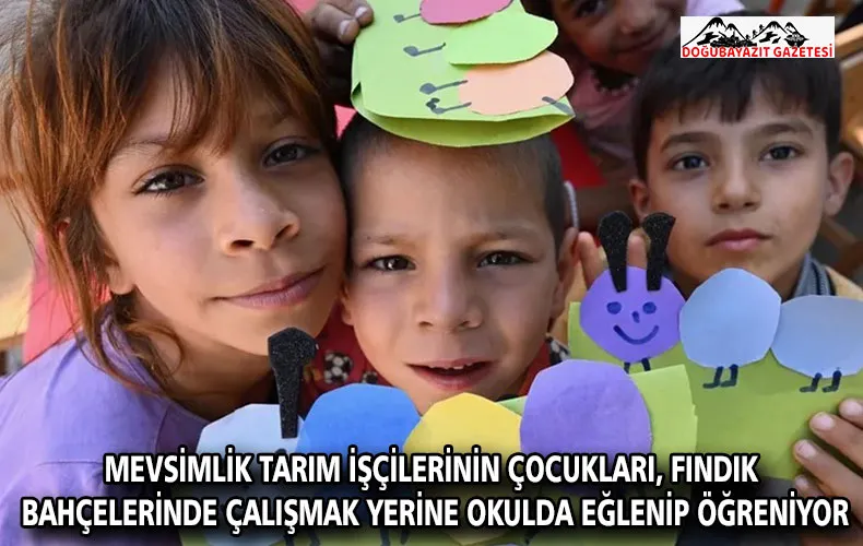 Mevsimlik tarım işçilerinin çocukları, fındık bahçelerinde çalışmak yerine okulda eğlenip öğreniyor